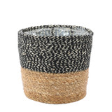 Natural & Black Seagrass Basket (16cm x 17.5cm) Natural & Black Seagrass Basket (16cm x 17.5cm)