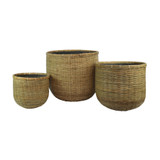 Hortus Classic Rounded Bamboo Planter - x 3 Hortus Classic Rounded Bamboo Planter - x 3