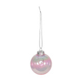 Box of 8 Iridescent Pink Baubles (6cm)