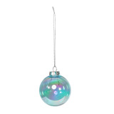 Box of 8 Iridescent Blue Baubles (6cm)