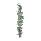 Silver Poinsettia and Bauble Garland (180cm) Silver Poinsettia and Bauble Garland (180cm)