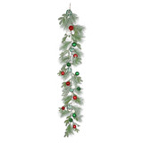 Snowy Mixed Foliage & Bauble Garland (180cm) Snowy Mixed Foliage & Bauble Garland (180cm)