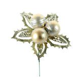 Champagne Bauble Pick with Leaves (12cm) Champagne Bauble Pick with Leaves (12cm)