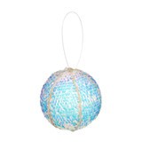 Iridescent Blue Sequin Covered Bauble (12cm)