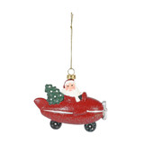 Santa in a Plane Hanging Decoration (9cm) Santa in a Plane Hanging Decoration (9cm)