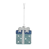 White and Blue Gift Hanging Decoration (7.5cm) White and Blue Gift Hanging Decoration (7.5cm)