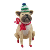 Felt Pug Hanging Decoration (11cm)