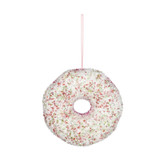 Pink and White Glitter Donut Hanging Decoration (16cm) Pink and White Glitter Donut Hanging Decoration (16cm)