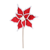 Red and White Poinsettia Pick (53cm) Red and White Poinsettia Pick (53cm)