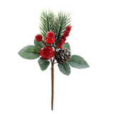 Frosted Festive Pick with Red Berries Pinecone (16cm) Frosted Festive Pick with Red Berries Pinecone (16cm)