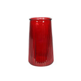 Red Ribbed Graduated Vase (21.5cm)