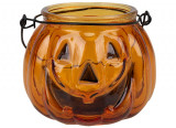 Glass Pumpkin Tealight Holder Glass Pumpkin Tealight Holder