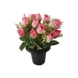 Essential Rose Mix Remembrance Grave Pot - Pink Essential Rose Mix Remembrance Grave Pot - Pink