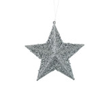 Glitter Star Hanging Decoration - Silver (15cm) Glitter Star Hanging Decoration - Silver (15cm)