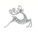 Glitter Dancing Reindeer Hanging Decoration - Silver (17cm) Glitter Dancing Reindeer Hanging Decoration - Silver (17cm)