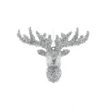 Silver Glitter Reindeer Head Hanging Decoration Silver Glitter Reindeer Head Hanging Decoration