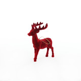 Flocked Reindeer Hanging Decoration - Burgundy (12cm) Flocked Reindeer Hanging Decoration - Burgundy (12cm)