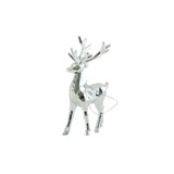 Reindeer Hanging Decoration - Shiny Silver (10cm) Reindeer Hanging Decoration - Shiny Silver (10cm)