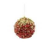 Sequin Encrusted Hanging Decoration - Red & Gold (12cm) Sequin Encrusted Hanging Decoration - Red & Gold (12cm)