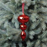 Red Glass Trio Finial (22cm) Red Glass Trio Finial (22cm)