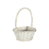 White Round Basket with Handle 20cm Dia White Round Basket with Handle 20cm Dia
