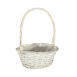 White Round Basket with Handle 25cm Dia White Round Basket with Handle 25cm Dia