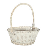 White Round Basket with Handle 30cm Dia White Round Basket with Handle 30cm Dia