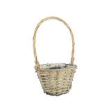 Grey Wash Round Split Willow Basket Handle (19cm Dia) Grey Wash Round Split Willow Basket Handle (19cm Dia)