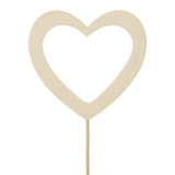 White Wooden Heart Pick White Wooden Heart Pick