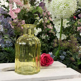 Yellow Flora Bottle Glass Vase (13.7cm)