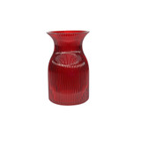 Red Ribbed Sweetheart Glass Vase (19.5cm) Red Ribbed Sweetheart Glass Vase (19.5cm)