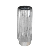 Silver Tonal Ribbed Cylinder Vase??(40cm) Silver Tonal Ribbed Cylinder Vase??(40cm)