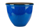 Dark Blue Ceramic Look Planter (30cm) Dark Blue Ceramic Look Planter (30cm)