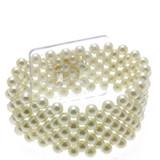 Corsage Bracelet - Narrow Beaded Classic (Cream) Corsage Bracelet - Narrow Beaded Classic (Cream)