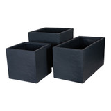 Graphite Square Riven Planter (30cm)