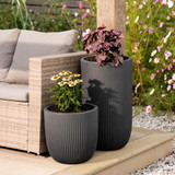 Graphite Tall Round Planter (62cm)