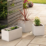 Stone Square Riven Planter (39cm)