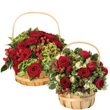 Round Softwood Baskets - Loving Embrace (Set of 2 - 20cm Dia & 16cm Dia)