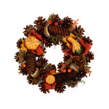 Autumn Wreath with Pumpkins & Wood Slices (30cm)