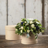 Natural Textured Material Symphony Hat Boxes (Set of 3)