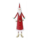 Red Christmas Metal Santa with Bells (73cm)