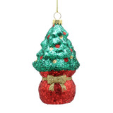 Glitter Christmas Tree in Sack Hanging Ornament (10cm) Glitter Christmas Tree in Sack Hanging Ornament (10cm)
