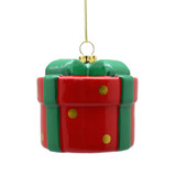 Round Christmas Present Gift Box Hanging Ornament (10cm) Round Christmas Present Gift Box Hanging Ornament (10cm)
