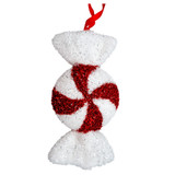 Red & White Tinsel Glitter Swirl Round Candy Sweet Hanging Decoration (28cm) Red & White Tinsel Glitter Swirl Round Candy Sweet Hanging Decoration (28cm)