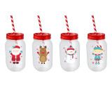 Christmas Mason Drinking Jar & Straw (500ml) (Assorted Designs) Christmas Mason Drinking Jar & Straw (500ml) (Assorted Designs)