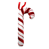White & Red Glitter Candy Cane Hanging Decoration (17cm) White & Red Glitter Candy Cane Hanging Decoration (17cm)