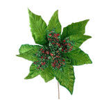 Green Beaded Poinsettia Stem (50cm) Green Beaded Poinsettia Stem (50cm)