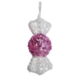 Pink/White Sequin Candy Hanging Decoration (13cm) Pink/White Sequin Candy Hanging Decoration (13cm)
