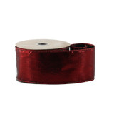 Burgundy Wired Edge Shiny Ribbon (63mm)