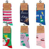 Ladies Christmas Design Socks (1 Pair) (Assorted Designs)